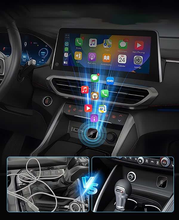 Magicness 2 i 1 Adapter™ | Trådløs CarPlay & Android Auto
