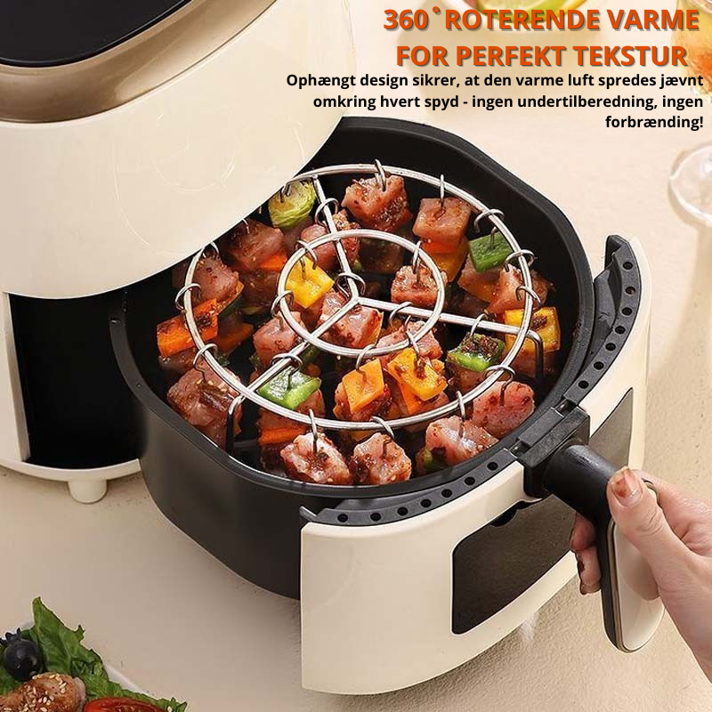 Air Fryer Spydstativ™ | 360° jævn tilberedning, sprød og saftig 🍢 (1+1 GRATIS)