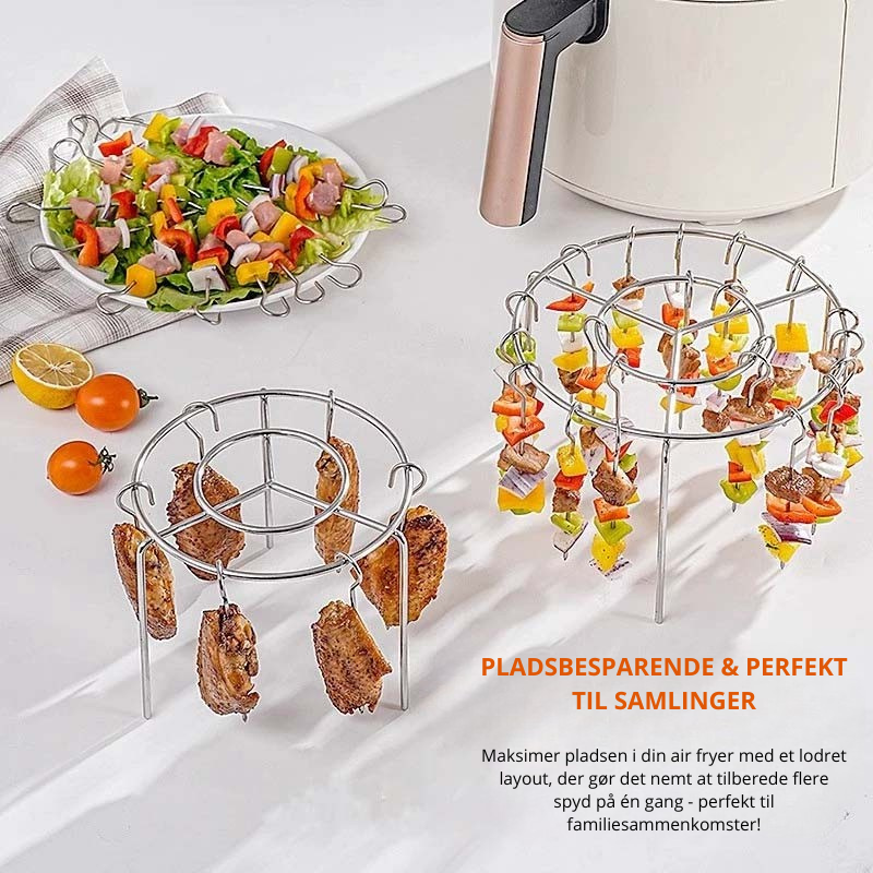 Air Fryer Spydstativ™ | 360° jævn tilberedning, sprød og saftig 🍢 (1+1 GRATIS)