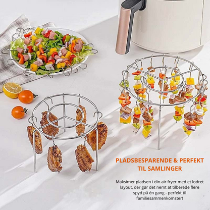 Air Fryer Spydstativ™ | 360° jævn tilberedning, sprød og saftig 🍢 (1+1 GRATIS)