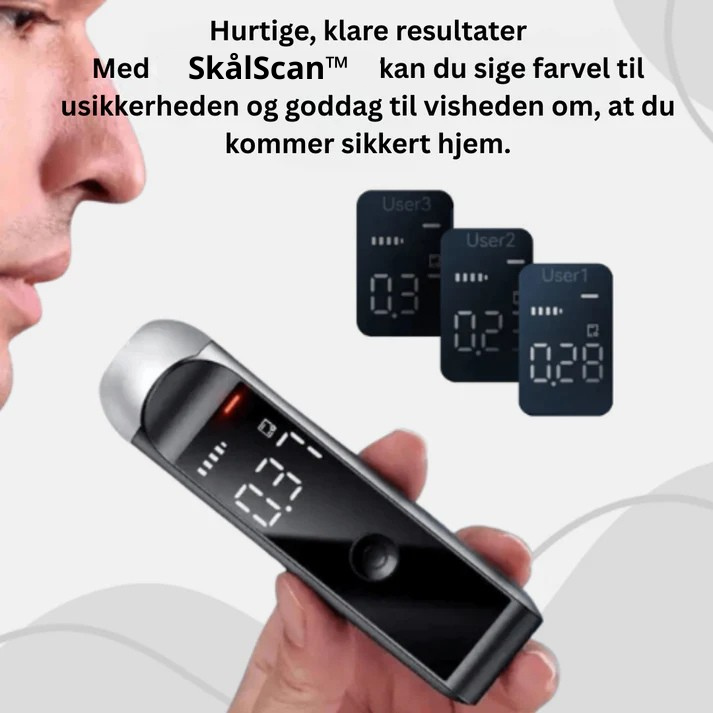 SkålScan™ | Nøjagtigt alkometer – Resultat på 10 sekunder